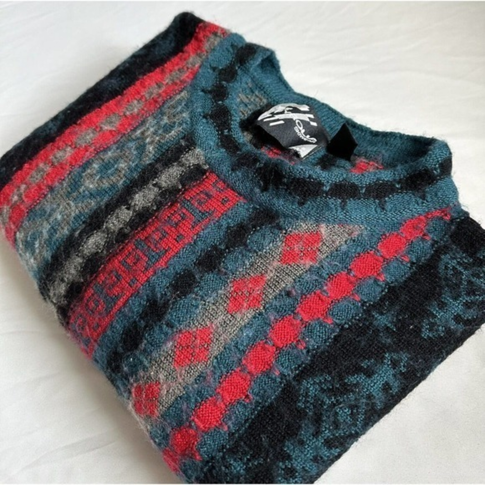 Vintage Tyrolia Skiwear‎ Men's Medium Long Sleeve Crew Neck Multicolor Sweater